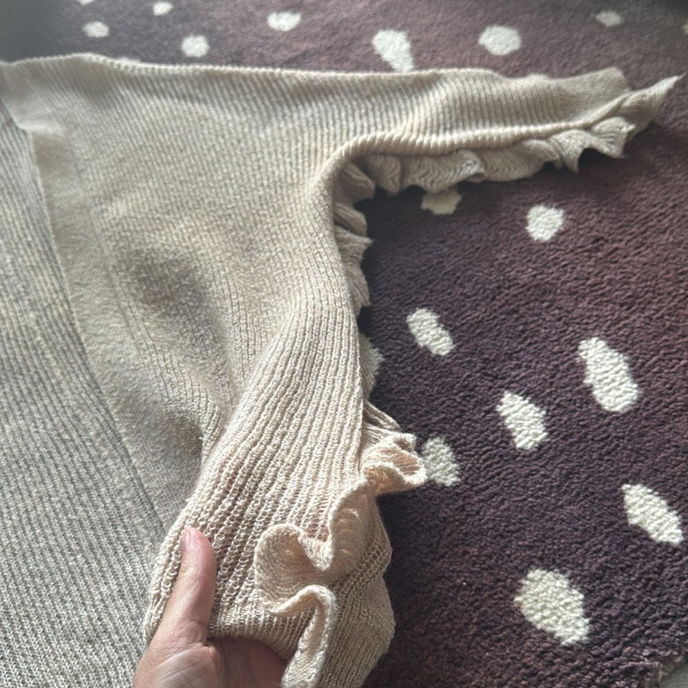 Long Ruffle Trim Cardigan - Picture 4 of 7